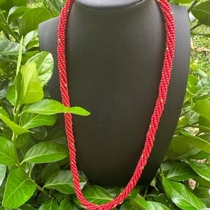 Vintage Red twisted Necklace